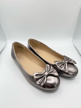 Sam Edelman Felicity Chelzee Ballet Flats Women’s Size 6 Metallic Silver Bow
